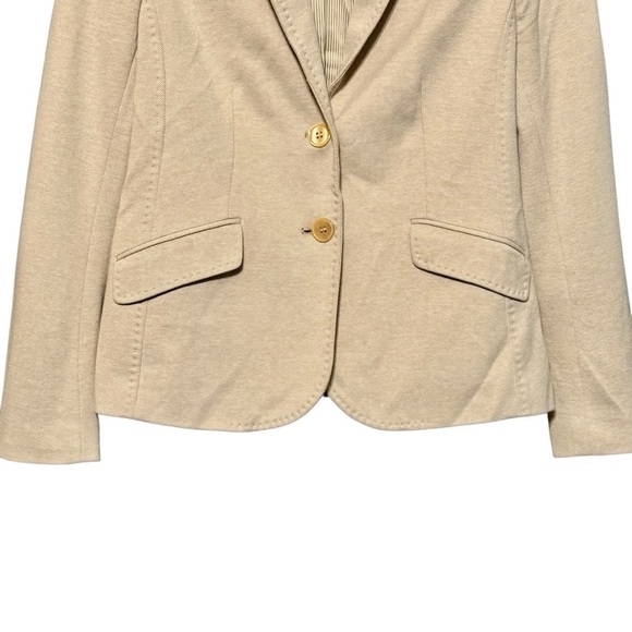 Talbots Double Button Cotton Light Tan Lightweight Blazer Size 6p - Picture 4 of 9